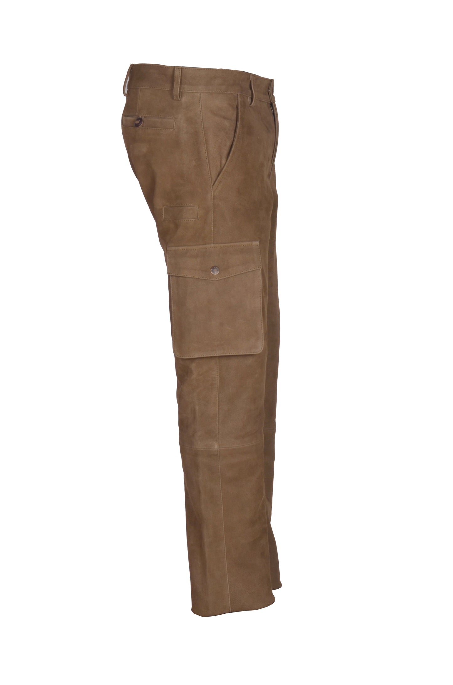 Brown Nubuck Leather Pant